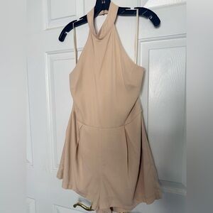 Elegant Cream Halter jumpsuit shorts